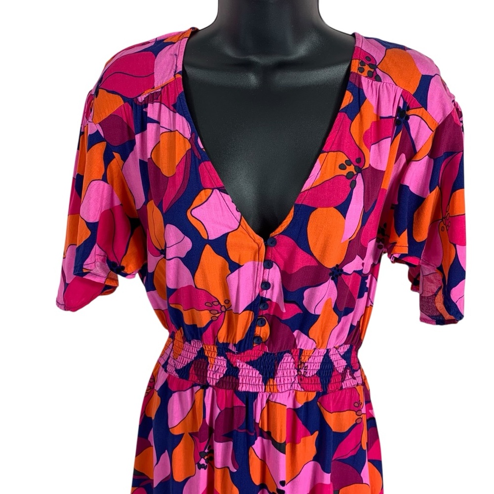ABEL THE LABEL Vibrant Pink and Orange Women's Dress size small - Picture 12 of 16